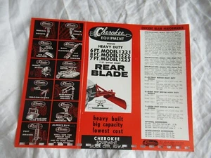 Cherokee 1221 1222 1223 rear blade specification sheet brochure - Picture 1 of 2