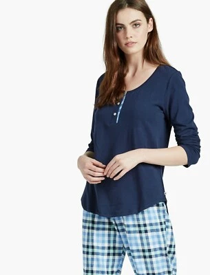 LUCKY BRAND Mujer Henley Top/Pantalón Franela Cuadros Cuadros PJ Set L $64  Foto 1 de 4