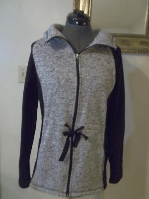 Exertek Womens Athelic Sweater Black & Gray  Fleece Anorak Jacket Size Medium - Image 1 of 4