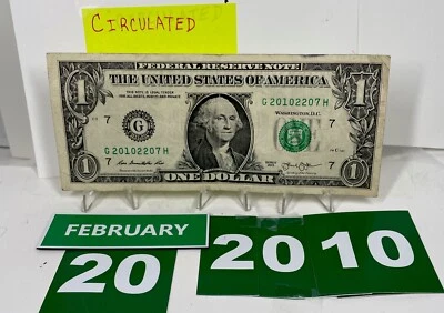 Birthday/Anniversary Dollar February 20 2010 Fancy Serial Number Circulated - Image 1 of 4