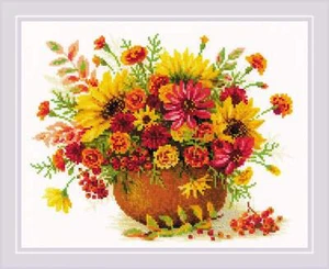 Kit de punto de cruz contado Riolis flores de otoño R1973 - Imagen 1 de 5