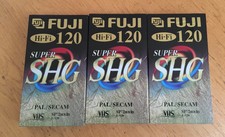 Fuji VHS TAPES X 10 Super SHG E-120 Hi Fi VHS NEW & SEALED Fujifilm TEN TAPES