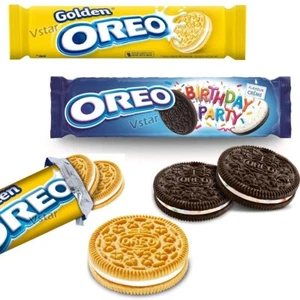 Oreo Golden Vanilla & Birthday Party Sandwich Biscuits 154g - Picture 1 of 4