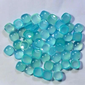 Chalcedony Round Cushion Cabochon Aquamarine Blue Green Natural Gemstone - Picture 1 of 21