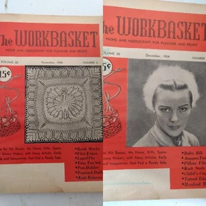 1954 2 Issues of The Workbasket Home & Needlecraft Booklets November & December - Picture 1 of 5