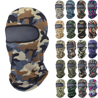 Tactical Camo Balaclava Full Face Mask UV Protection Hood Mask for Men Women US - Image 1 of 4