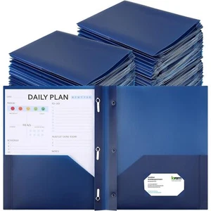 72 Packs Pocket Folders with Prongs Heavy Duty Plastic Folder with Business C... - Picture 1 of 6