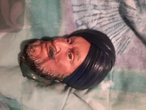 Vintage Bossons Kopf Kreidegeschirr Wandbehang Sikh #43 blau Turban Bart - Bild 1 von 6