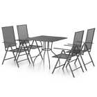 5-piece Garden Dining Set Outdoor Patio Chairs Table Furniture Steel Anthracite