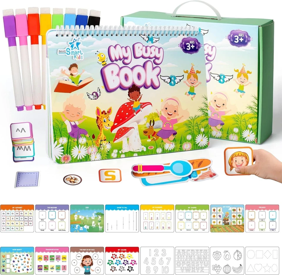  Busy  Book for Toddlers &Preschoolers - Montessori Busy Book  - Image 1 of 4