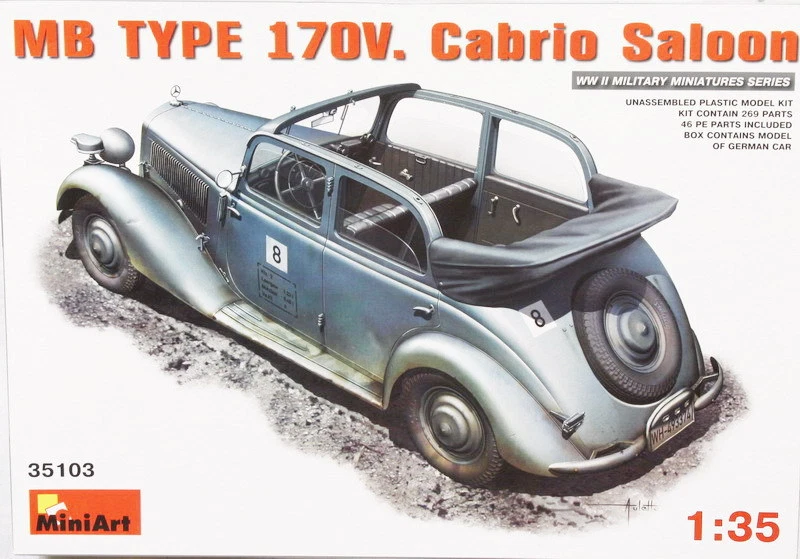 MINIART 1:35 KIT AUTO MILITARE TEDESCA MB TYPE 170V. CABRIO SALOON  ART 35103 - Immagine 1 di 1