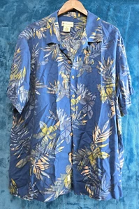 Hayana Jacks Cafe Men's Hawaiian Print Shirt, Button Down Size XXL Blue - Picture 1 of 6