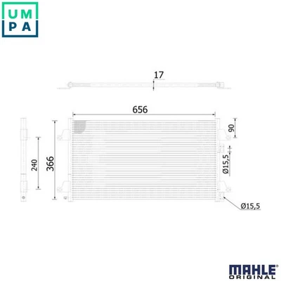 CONDENSER AIR CONDITIONING AC 366 000S FOR RENAULT LAGUNA/II/Grandtour/Sport - Image 1 of 4