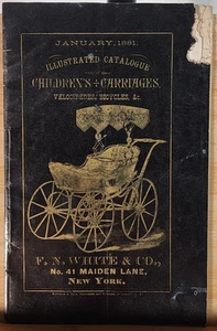 1881 Children's Carriages Illustrated Catalogue White & Co Velocipedes Bicycles - Picture 1 of 8