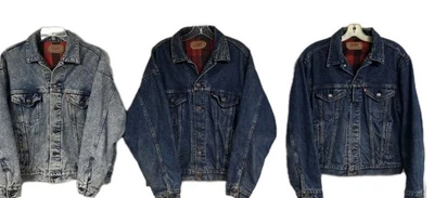 LOTE DE 3 CHAQUETAS VAQUERAS LEVIS VINTAGE AÑOS 80 90 FORRADAS A CUADROS BÚFALO Foto 1 de 4