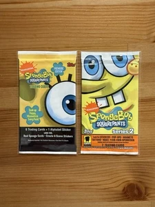 SpongeBob 2009 Topps Premiere Edition & Series 2 Sealed Booster Pack Set - Picture 1 of 2