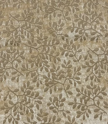 Chenille Gold Tone Leaves Branches Upholstery Fabric Sample #19 - Image 1 of 4
