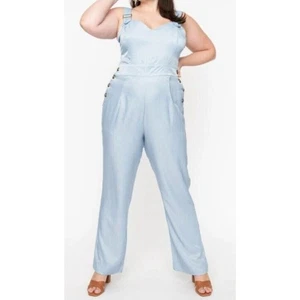 Einzigartiger Vintage Chambray Overall zum Binden blau Damen 5 x 26 - Bild 1 von 6
