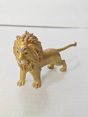 Caja de baratija con bisagras magnéticas león esmaltado metal con joyas cristal Rucinni Foto 1 de 4