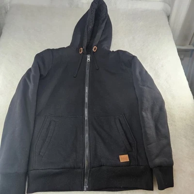 Buffalo David Bitton Hombre Manga Larga Sherpa Vellón Cremallera Talla M Negro Foto 1 de 4