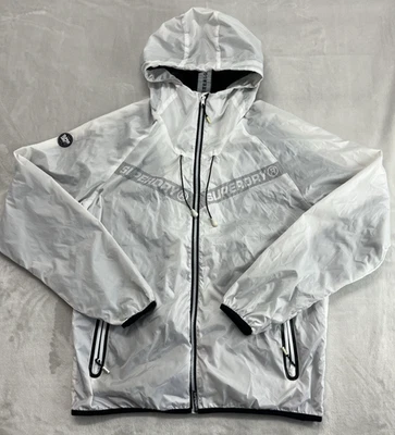 Superdry Coupe-Vent Core Cagoule Jacket Men XL Cream Full Zip Hooded Windbreaker - Image 1 of 4