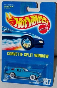 Hot Wheels Corvette ventana dividida gris base azul tarjeta de coleccionista #197 Malasia - Imagen 1 de 2