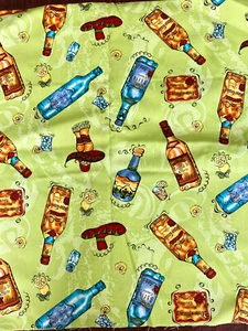 Vintage Fabric 2 Yards X 43" Wide Tequila Bottles By Robert Kaufman New! - Picture 1 of 5