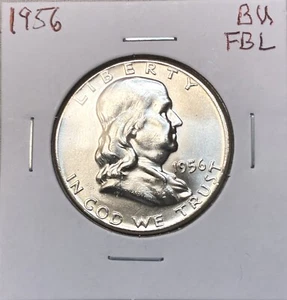1956-P FRANKLIN HALF DOLLAR 98% FBL Lustrous / Choice BU .900 SILVER - Bild 1 von 2
