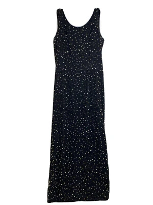 Vestido grande de noche Scala para mujer de colección con cuentas largas negro dorado Foto 1 de 4