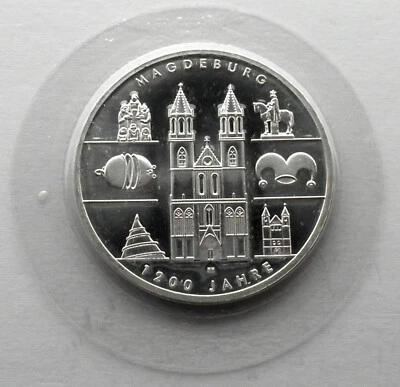 GERMANY 10 EURO 2005 A Silver BU KM#240 1200 Years of Magdeburg, Sealed. B1 - Image 1 of 4