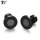 Tt 10Mm Surgical Steel Round Fibre Roma Number Screw Earrings (Be297)