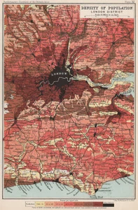 LONDON. Density of population. BARTHOLOMEW 1904 old antique map plan chart - Picture 1 of 1