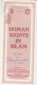 Muhammad Ali signierte Broschüre Boxen HOF Autogramm Islam Menschenrechte datiert Muslime - Bild 1 von 3