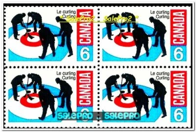 CANADA 1969 CANADIAN WINTER SPORT CURLING FV FACE 24 CENT MNH STAMP COIL BLOCK - Image 1 of 4