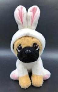 Paws Pug In Conejito Blanco Disfraz Peluche Juguete Suave Cachorro Perro 9” Edredón Alto - Imagen 1 de 5