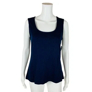 Coldwater Creek Tank Top Women's XS 4/6 Navy Blue Sleeveless Shell All Seasons - Picture 1 of 7