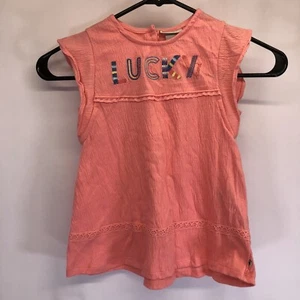 Lucky Brand Kids Boho Tunic Blouse Pink Embroidered Lucky Size 4T NWT - Picture 1 of 13