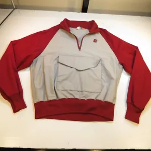 VINTAGE UNIVERSITY of OKLAHOMA SOONERS 1/4 ZIP PULLOVER SWEATSHIRT JACKET Mens L - Picture 1 of 3