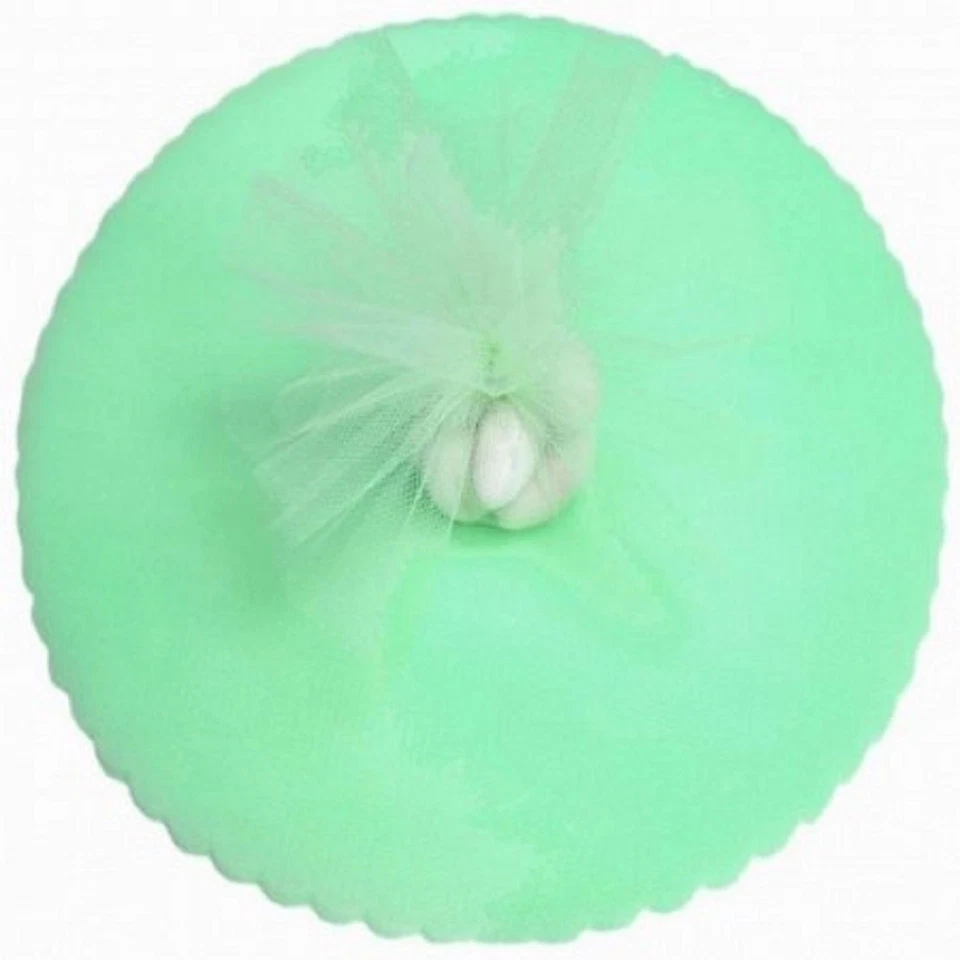 50 círculos de tul festoneado 12" envoltura de favor de boda - verde menta Foto 1 de 1