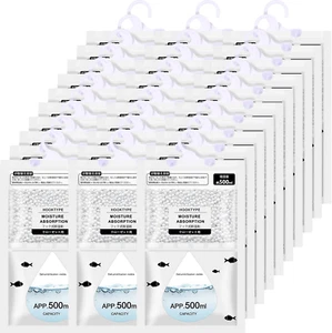 30 Pack 500 Ml Moisture Absorber Hanging Closet Dehumidifier Bags Unscented Hang - Picture 1 of 12