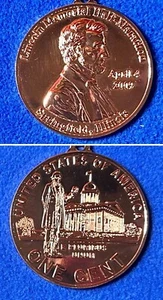 Gleaming Lincoln Penny Fob/Medalla Lincoln 2009 Bicentenario Maratón (99 gramos) - Imagen 1 de 5