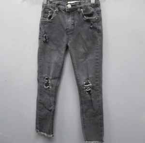 Cotton On Jeans Pants Size 6 Black Skinny Ripped Leg Denim Boys Jeans Pants - Picture 1 of 9