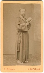 Cdv.Moine.Père.Prêtre.Curé.Religieux.Religion.Photo Albuminée E Benoit Compiègne - Foto 1 di 2