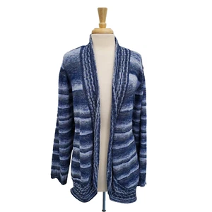 Catherines Damen 2X blau gestreift vorne offen Cardigan Pullover Langarm - Bild 1 von 15
