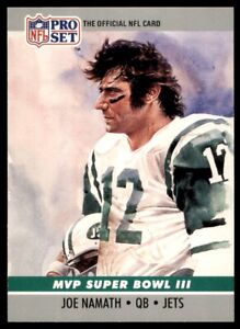 1990 Pro Set Super Bowl MVP Collectibles #3 Joe Namath New York Jets