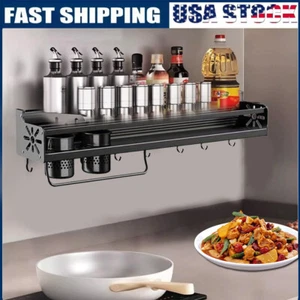 Wall Hanging Spice Rack for Organizer Kitchen Condimenters Putting Kitchenware - Photo 1/12