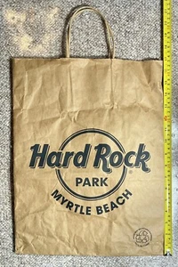 Bolso de compras grande Hard Rock Park Myrtle Beach SC 2008 con mango marrón - Imagen 1 de 2