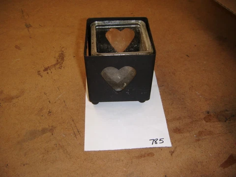 Glass and Metal Heart Candle Holder Cover
