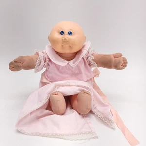 Vintage 1980's Cabbage Patch Kids Preemie Doll Blue eye Baldy Scuffed Nose Retro - Picture 1 of 8