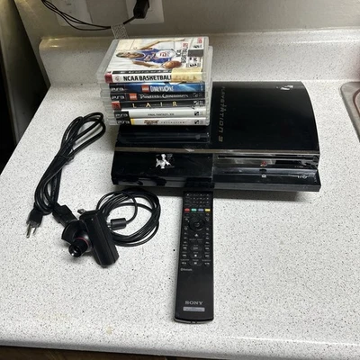 PlayStation 3 FAT Console Backwards Compatible CECHE01 Tested 80GB 6 Games - Image 1 of 4